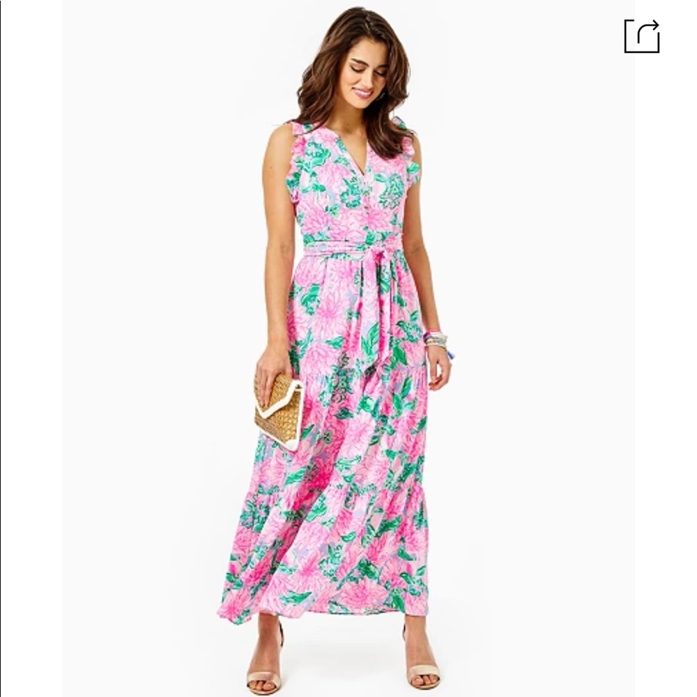 COPY - Lilly Pulitzer - Destini Maxi - Try Your Zest Pink Blossom